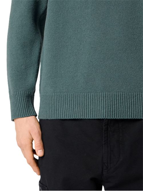Maglione girocollo vestibilità regular con finiture a costine Stone Island | L2S15 5100072 S00A3V005T OCEAN GREEN